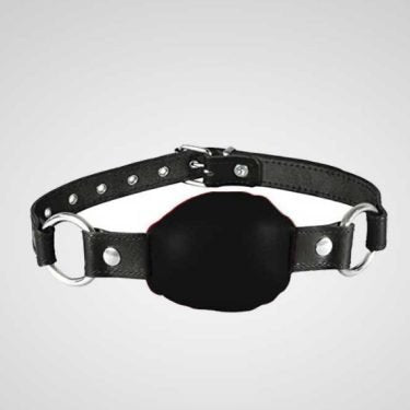 Black Leather Mouth Gag For Couple — bdsm toy