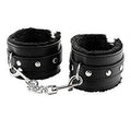 Black SM Bondage Sex Leather Handcuffs Best Quality — bdsm toy