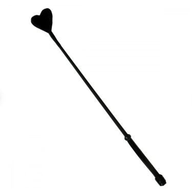 Black Stick with Black Heart Tip Luxury BDSM Spank Paddle — bdsm toy