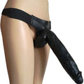 Black Strap On Big Penis Cock 12 inchx2.36 inch Lesbian Sex Toys(No Hole) — strap on dildo