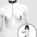 Collar With Nipple Clamps Black — bdsm toy