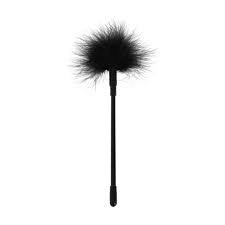 Flirt Clit Tickler Whip Bird Feather Flogger Black — bdsm toy