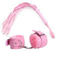 Girls Sex Games Leather Whip Flogger Plush Sex Handcuffs Bondage-Pink — bdsm toy