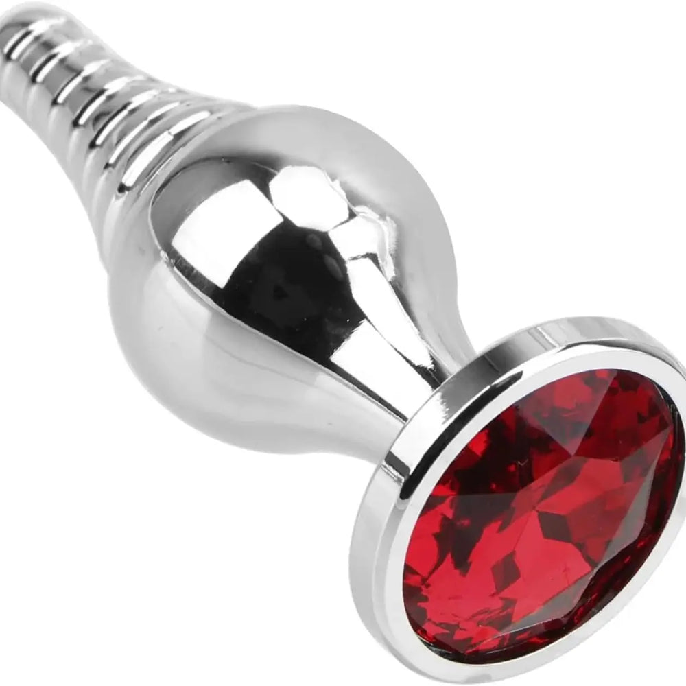 Three inch spiral beaded stainless steel plug
