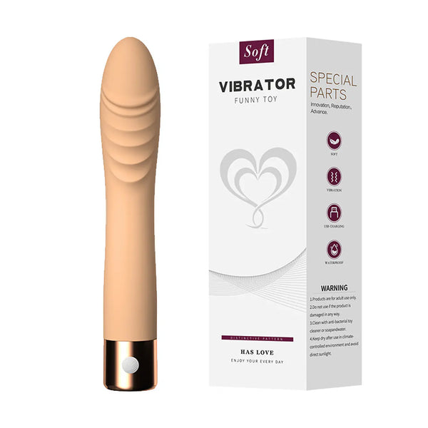 Vibrating Dildo — 10 Modes, 16.5 cm Insertable, Rechargeable — Dildos, Ultra-soft body-safe silicone