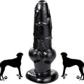 Large Wolf Knotted Realisitc Dog Animal Penis Dildo | Black — dildo