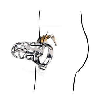 Lightweight King Kobra Stainless Steel Male Chastity Cage Lockable — penis ring