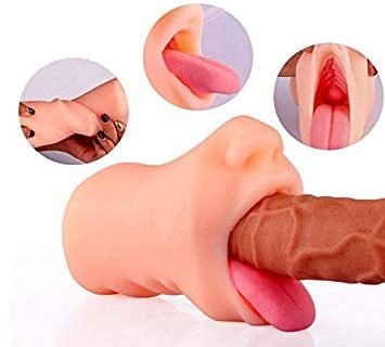Male Oral Masturbator for Men Deep Throat Silicone Realistic Mouth Pocket Pussy — artificial vagina