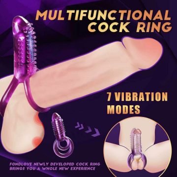 multi Functional Penis Vibrating Ring Purple — penis ring