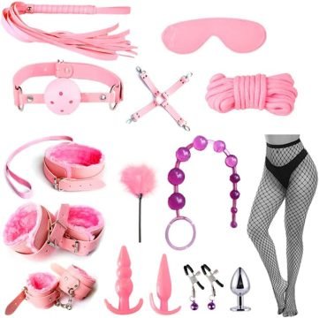 Pink 15 Pieces BDSM Combo Set — bdsm kit