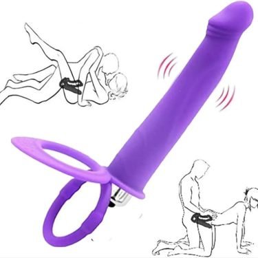 Purple Dildo Vibration With Ring Double Penetration Strapon Anal Dildo India — anal vibrator