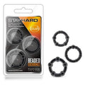 Silicone Delay Ejaculation Sex Toy Black Beaded Cock Ring For Men — penis ring