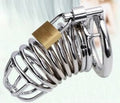 Silver CB-Style Stainless Steel Chastity Cage — penis ring