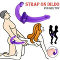 Strapless Purple Double-Ended Dildo — strap on dildo