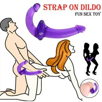Strapless Purple Double-Ended Dildo — strap on dildo
