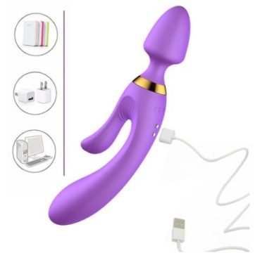 USB Charging Silicone Anal Vibrator AV Magic Wand Dildo G Spot Massager Purple — anal vibrator