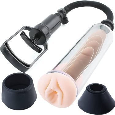 Vagina Cap Sleeve With Manual Penis Enlarge Pump For Men — penis enlargement pump
