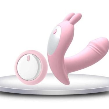 Wearable Panty Style Rechargeable Butterfly Vibrator with Wireless Remote Penis Dildo | Pink — remote control vibrator