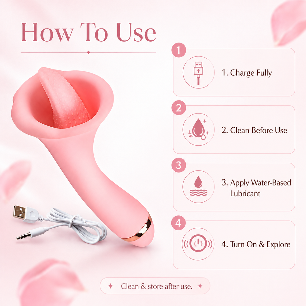 Flexible tongue tip detail on the Yunman oral sex vibrator